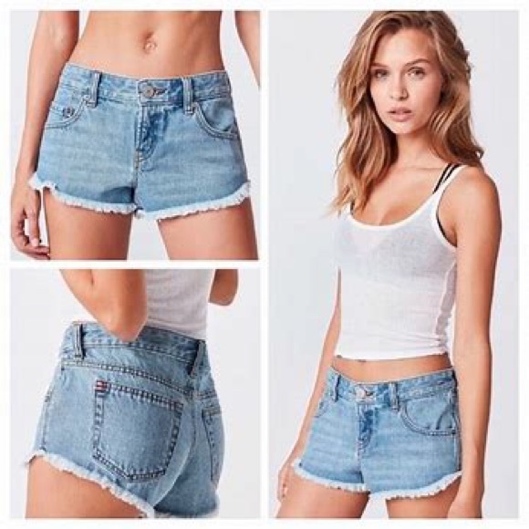 low rise denim shorts